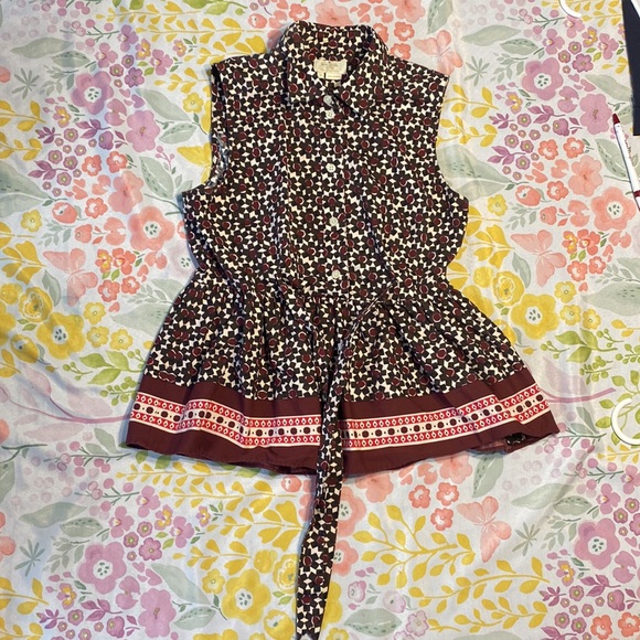 Kate Spade New York - Floral tile peplum top. Size small - Picture 3 of 6